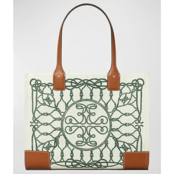 Tory Burch Handbags - Tory Burch Ella Small Printed Tote Bag Ivory Abstract Rope